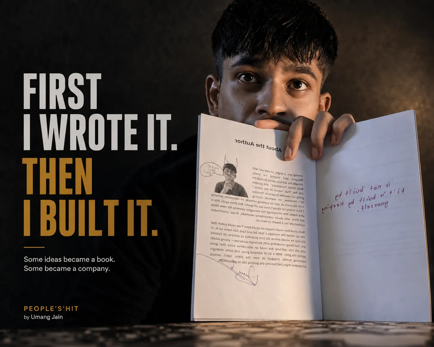 Umang Jain writing the original idea that became PREY gym